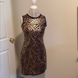 Vince Camuto Women's Black and Gold Sequin Jacket